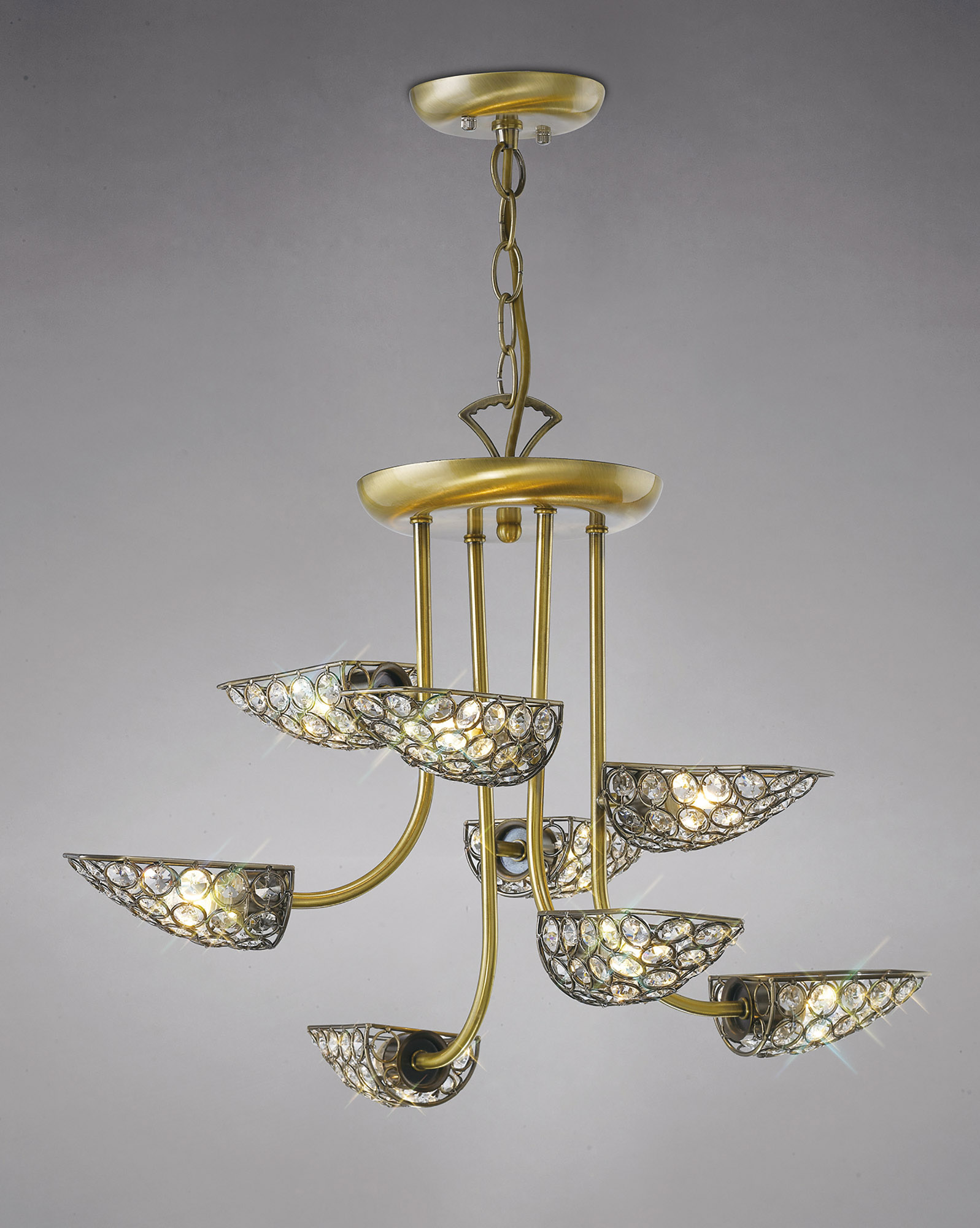 IL20702  Ashton Crystal Pendant/Semi Flush 8 Light